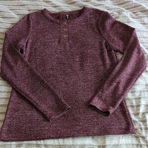 Women's Maroon Long Sleeve Top